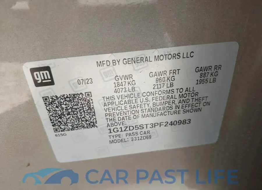1G1ZD5ST3PF240983# 9