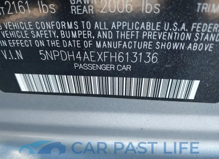 5NPDH4AEXFH613136# 9