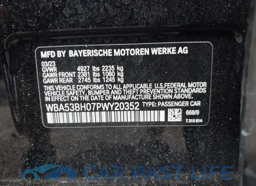 WBA53BH07PWY20352# 9