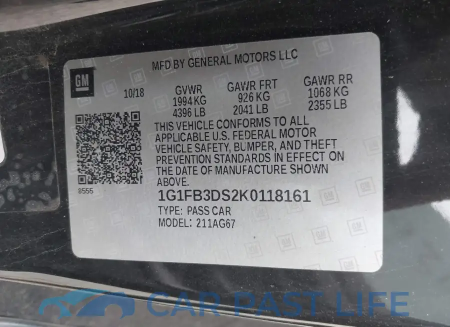 1G1FB3DS2K0118161# 9