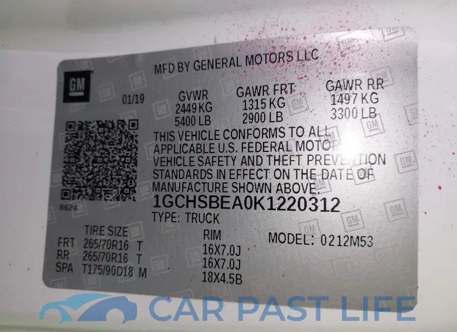 1GCHSBEA0K1220312# 9