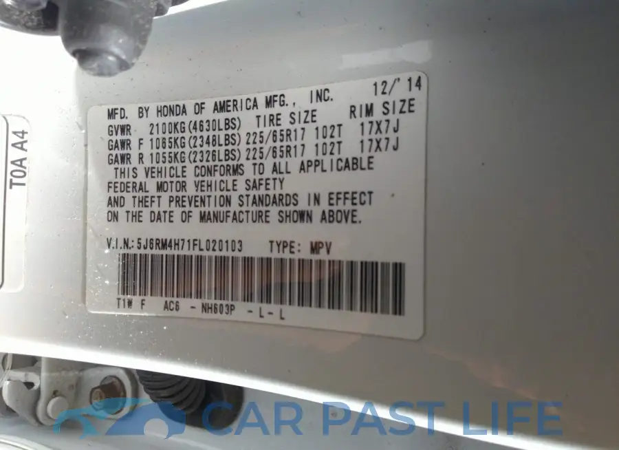5J6RM4H71FL020103# 9