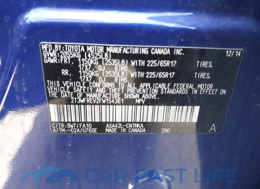 2T3WFREV2FW154361# 9