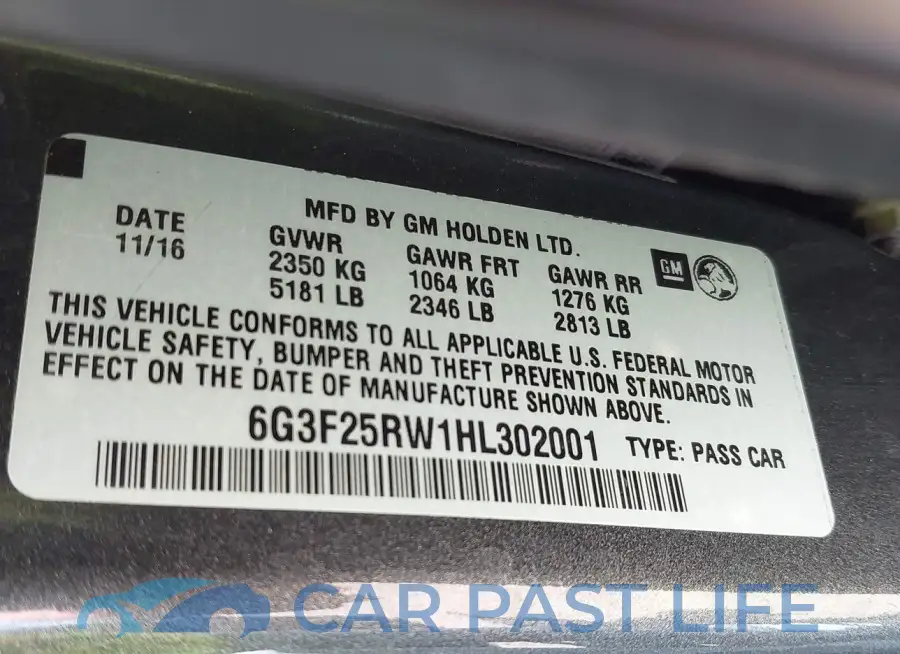 6G3F25RW1HL302001# 9