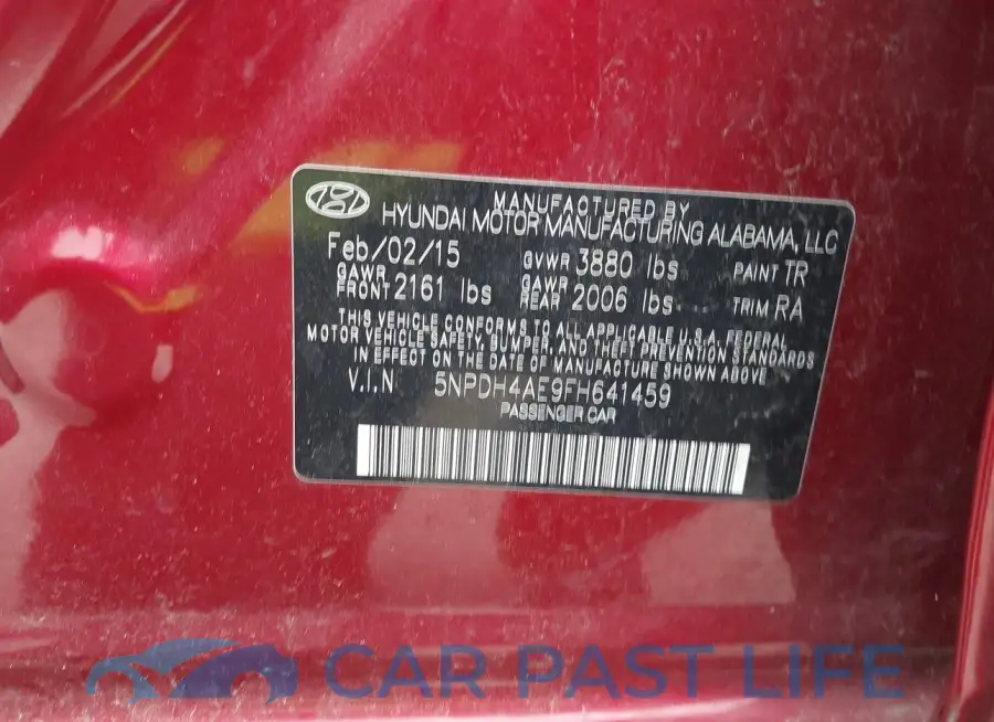 5NPDH4AE9FH641459# 9