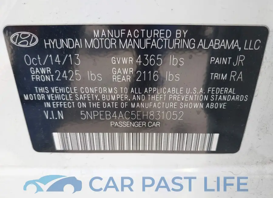5NPEB4AC5EH831052# 9