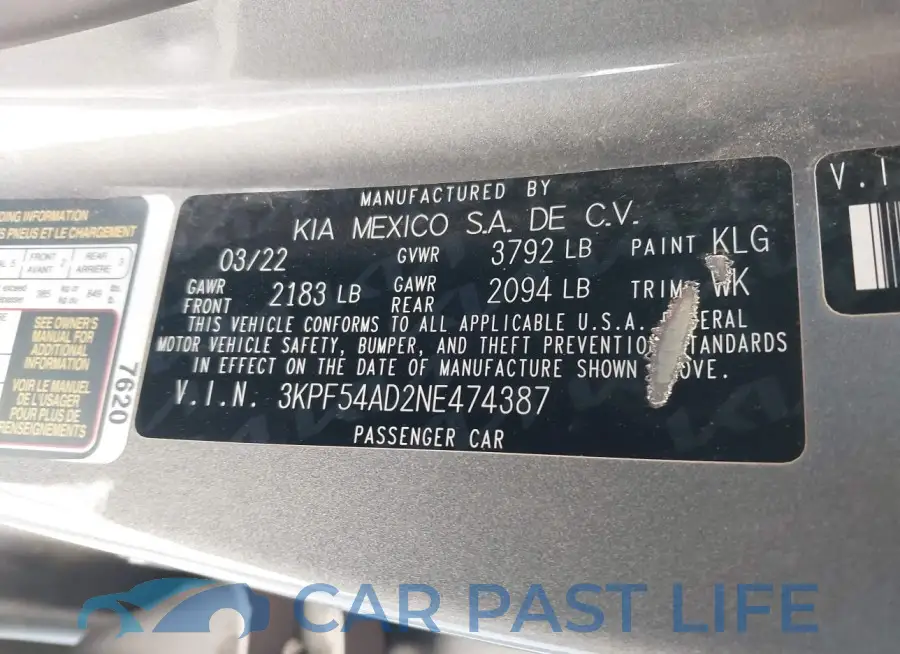 3KPF54AD2NE474387# 9