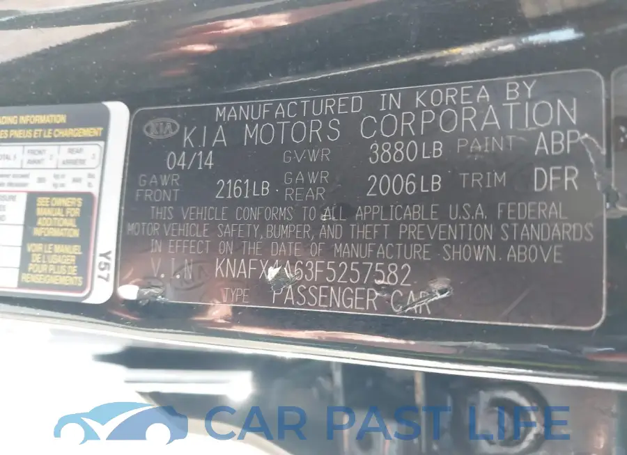 KNAFX4A63F5257582# 9