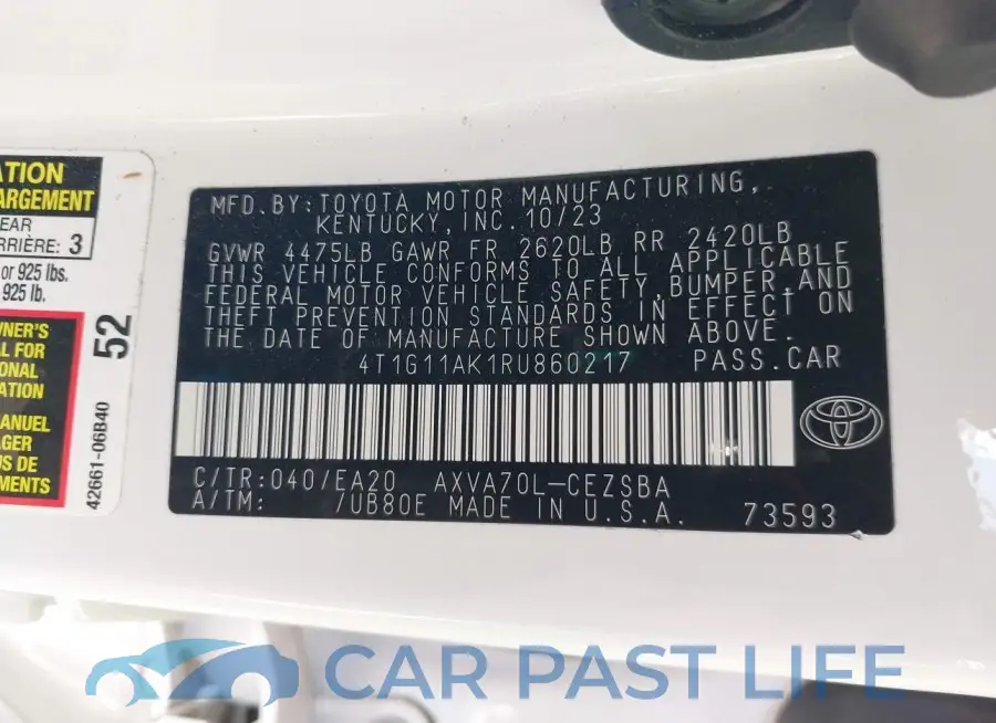 4T1G11AK1RU860217# 9