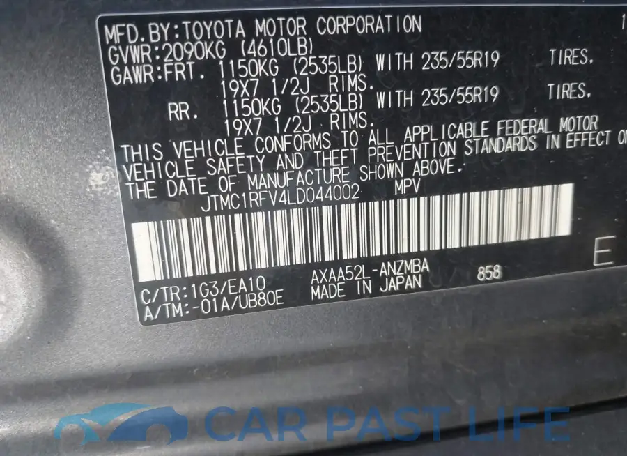 JTMC1RFV4LD044002# 9
