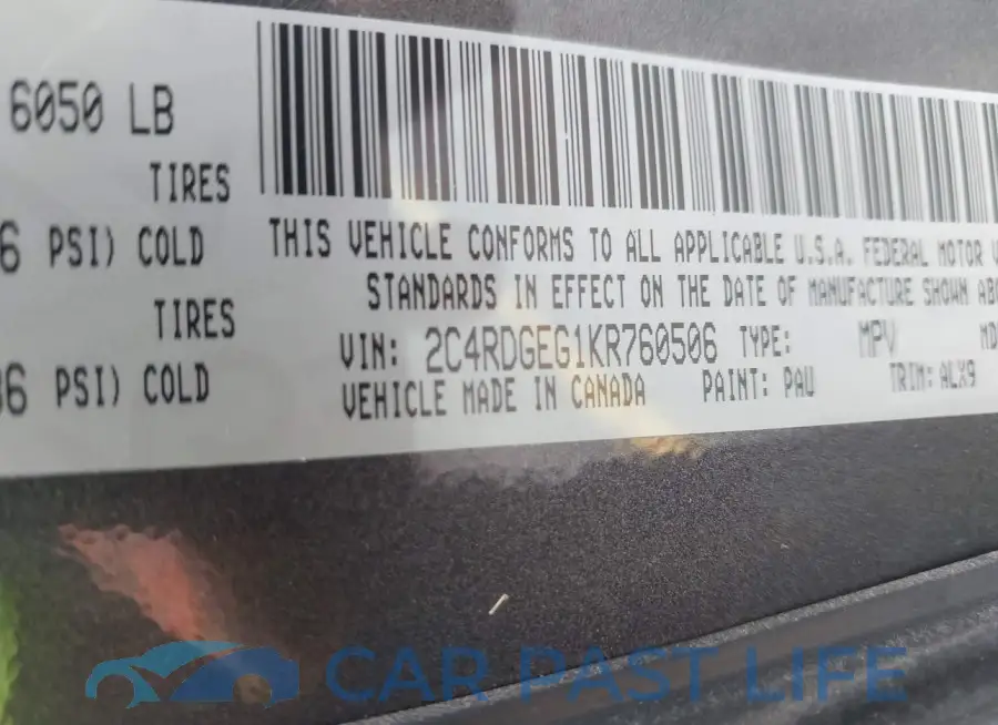 2C4RDGEG1KR760506# 9