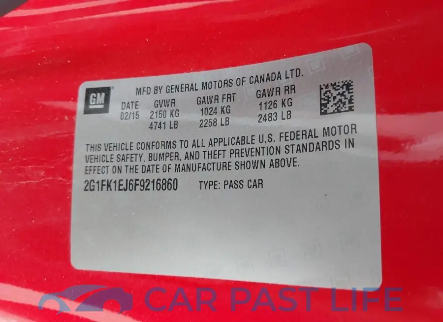 2G1FK1EJ6F9216860# 9