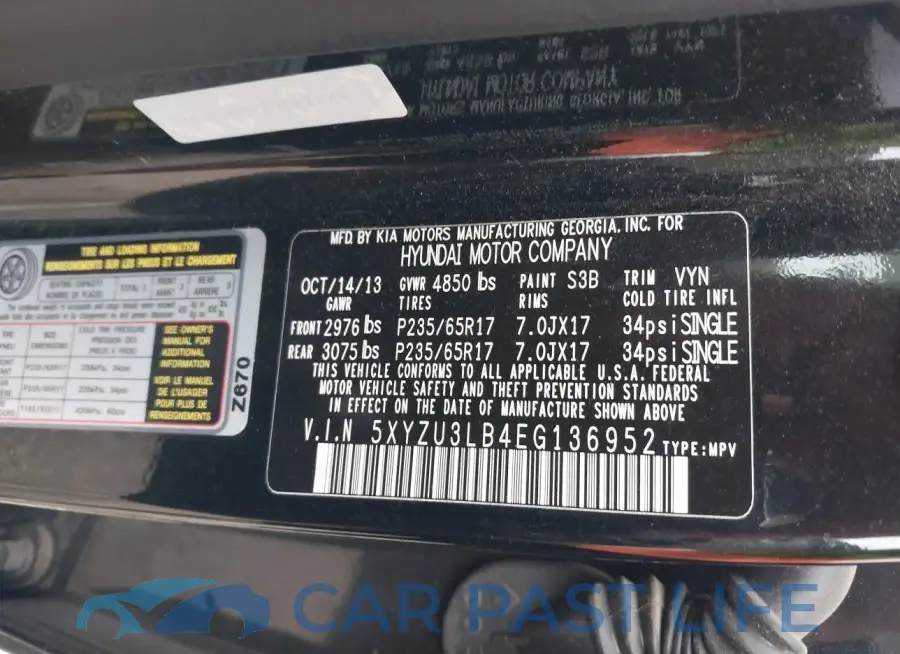 5XYZU3LB4EG136952# 9