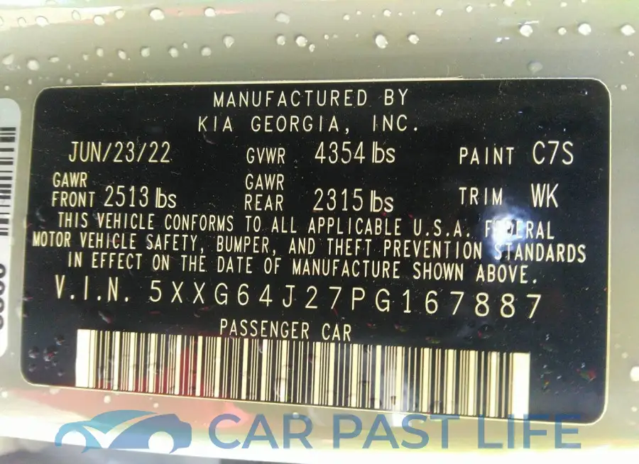 5XXG64J27PG167887# 9