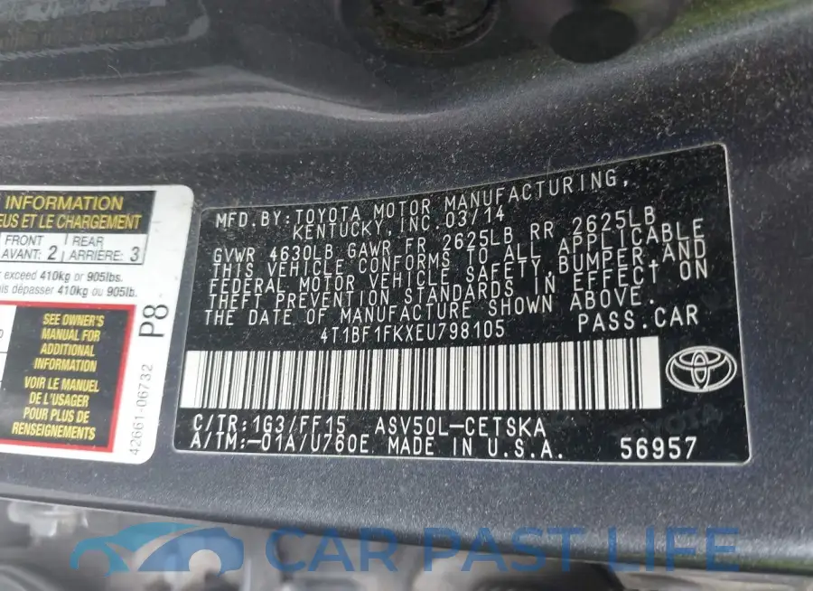 4T1BF1FKXEU798105# 9