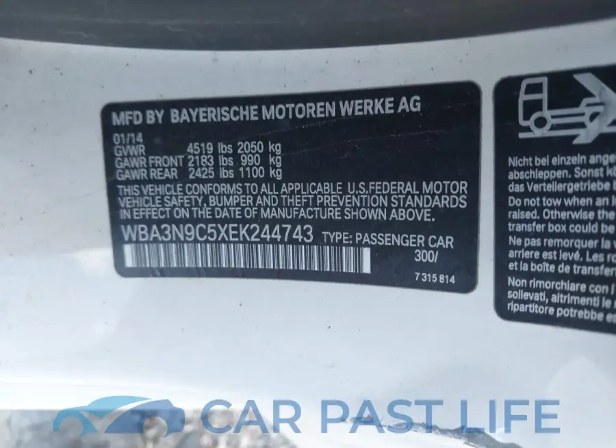 WBA3N9C5XEK244743# 9