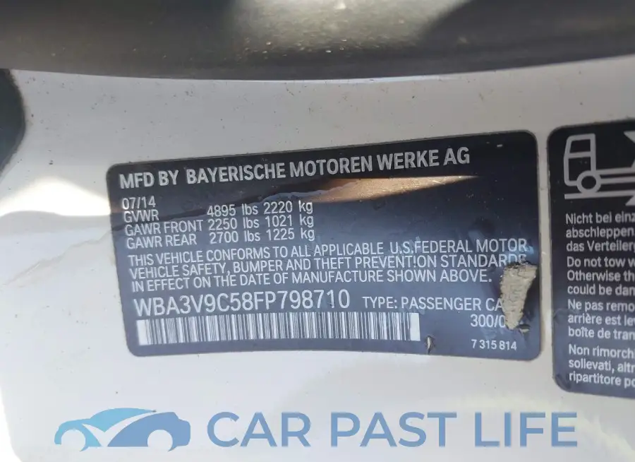 WBA3V9C58FP798710# 9