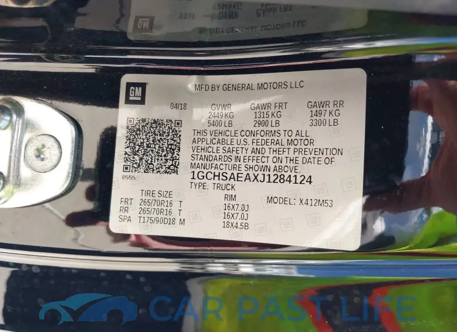 1GCHSAEAXJ1284124# 9