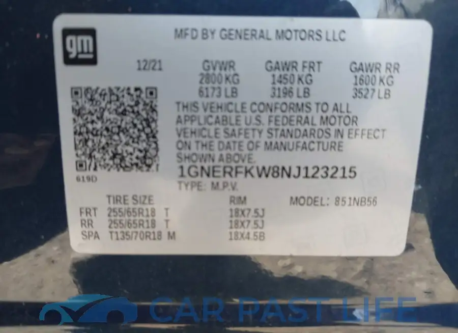1GNERFKW8NJ123215# 9