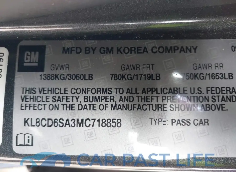 KL8CD6SA3MC718858# 9