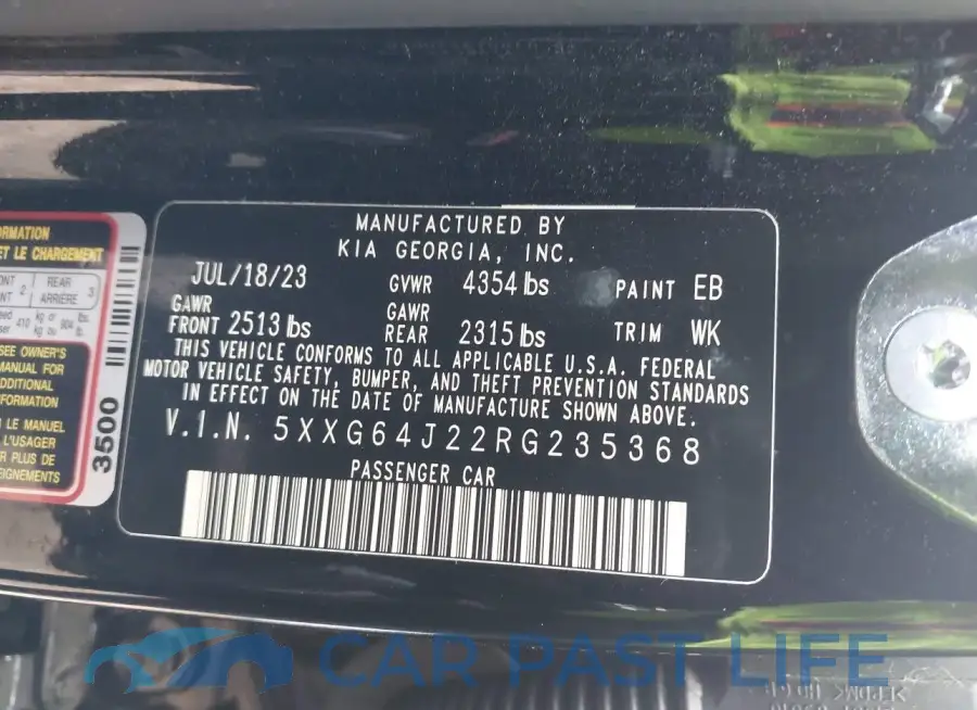 5XXG64J22RG235368# 9