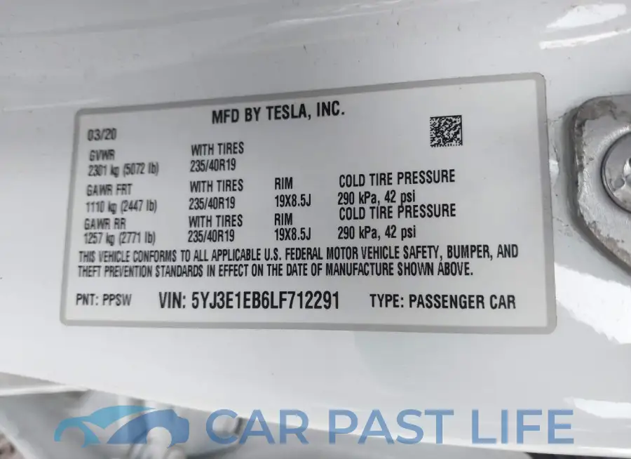 5YJ3E1EB6LF712291# 9