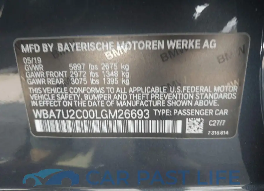 WBA7U2C00LGM26693# 9