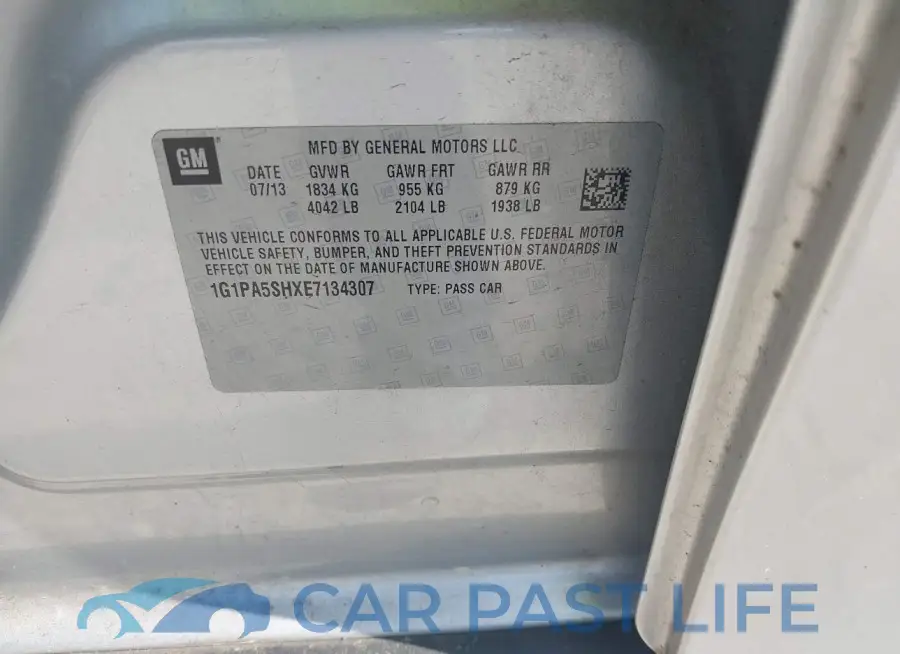 1G1PA5SHXE7134307# 9