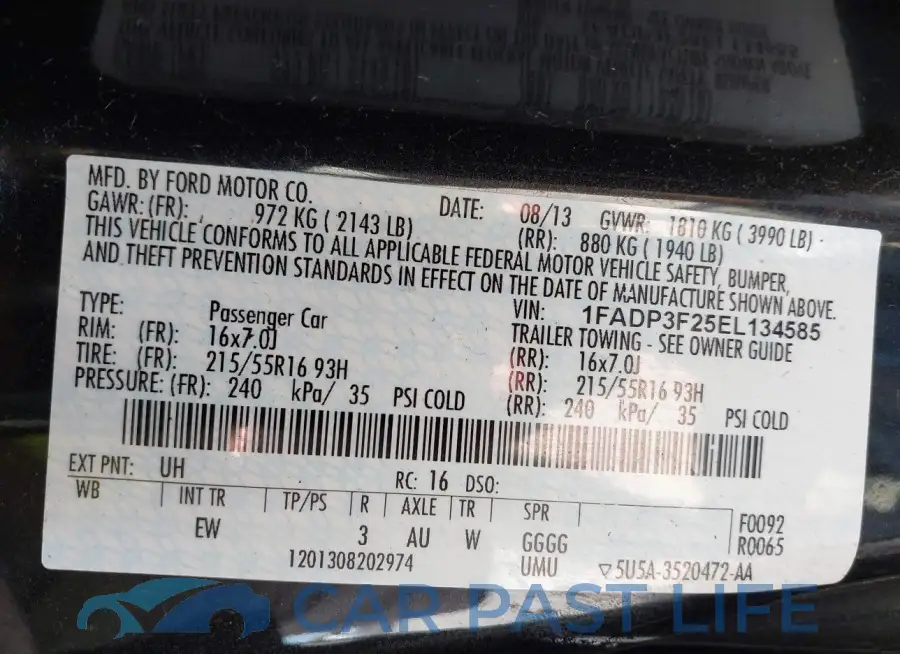 1FADP3F25EL134585# 9