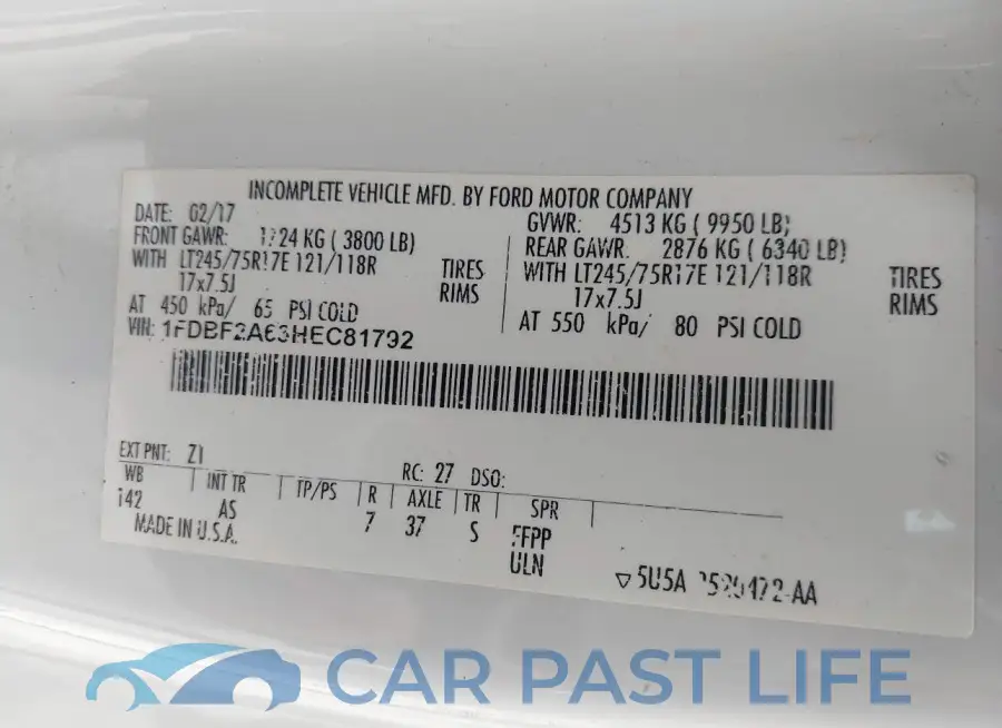 1FDBF2A63HEC81792# 9
