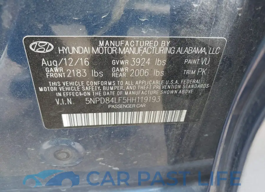 5NPD84LF5HH119193# 9