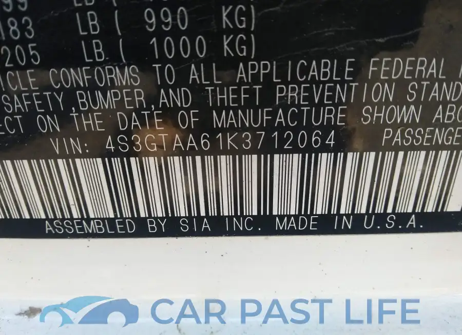 4S3GTAA61K3712064# 9
