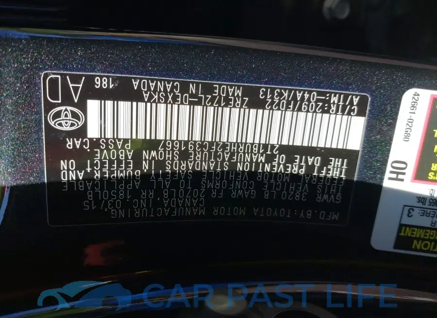 2T1BURHE2FC391667# 9