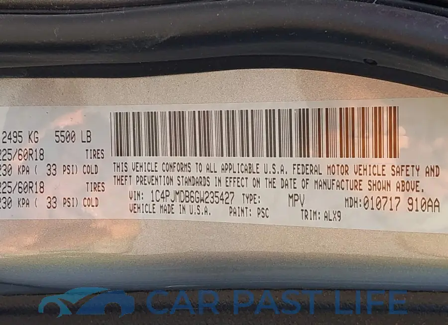 1C4PJMDB6GW235427# 9