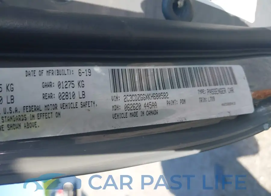 2C3CDZGGXKH680582# 9