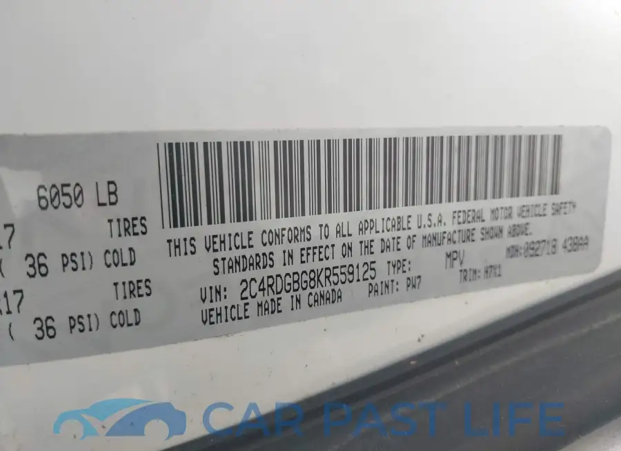 2C4RDGBG8KR559125# 9