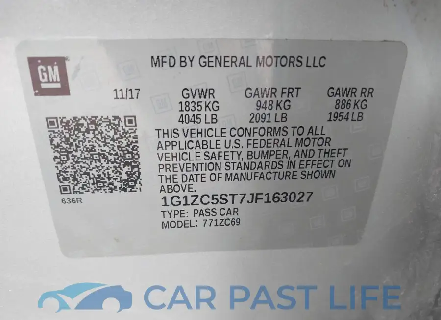 1G1ZC5ST7JF163027# 9