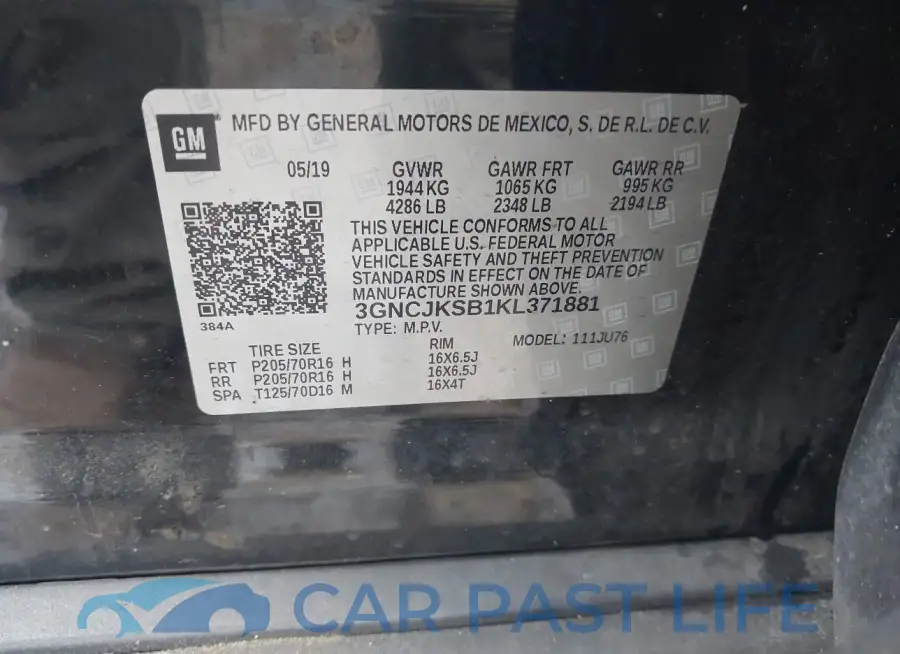 3GNCJKSB1KL371881# 9