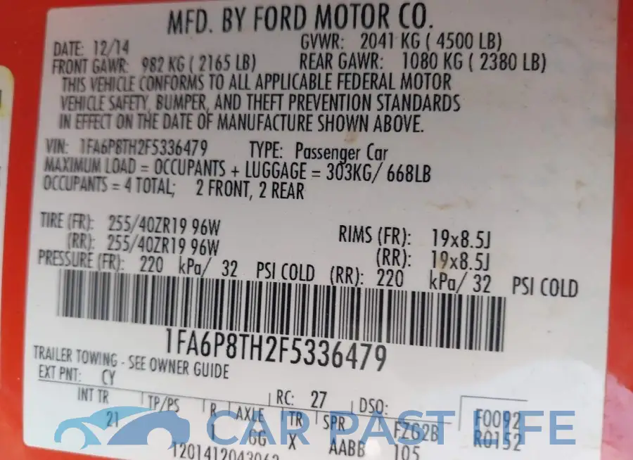 1FA6P8TH2F5336479# 9