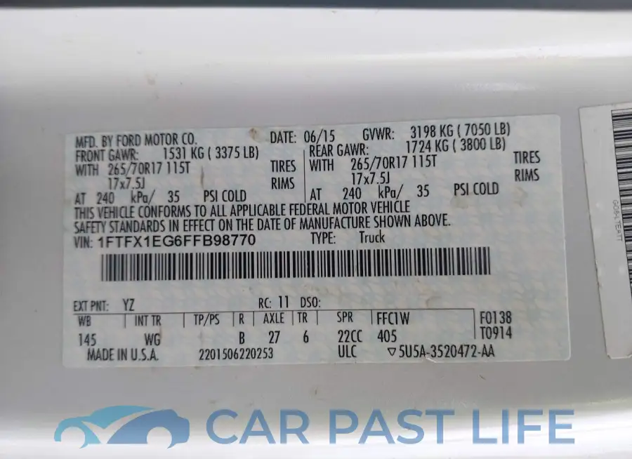 1FTFX1EG6FFB98770# 9
