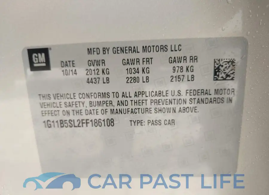 1G11B5SL2FF186108# 9