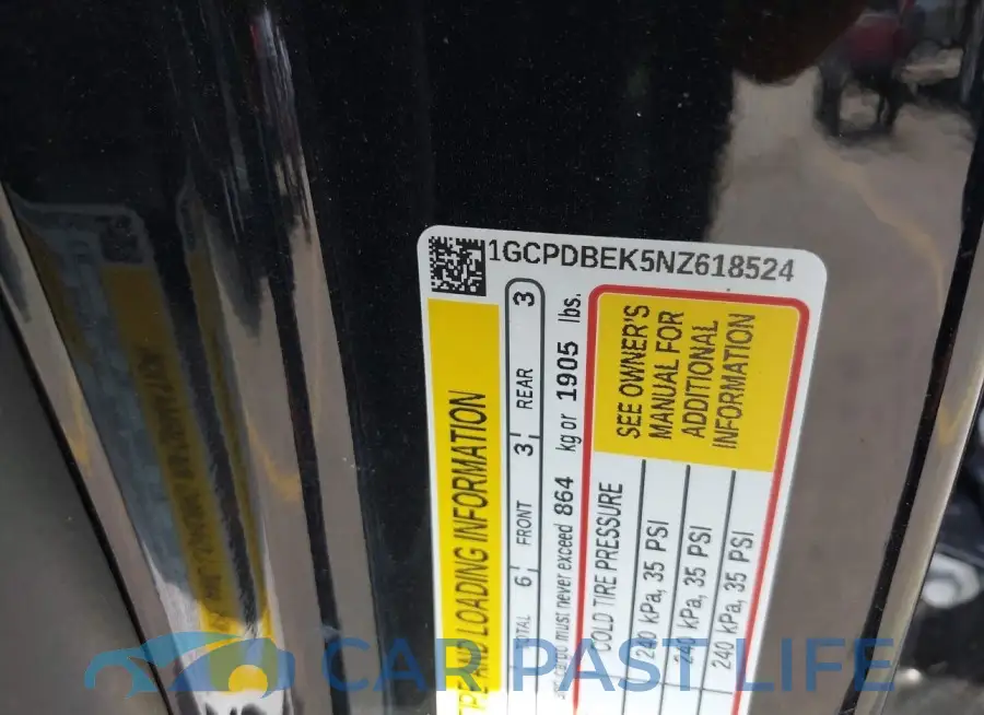 1GCPDBEK5NZ618524# 9