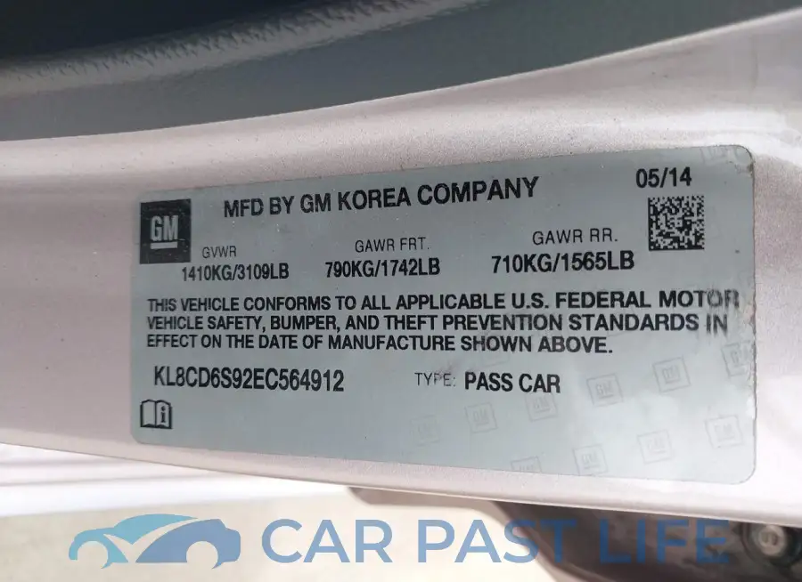 KL8CD6S92EC564912# 9