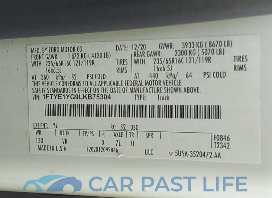 1FTYE1YG9LKB75304# 9