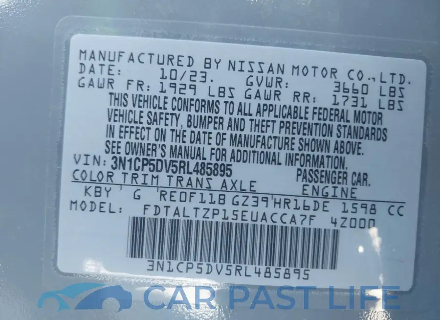3N1CP5DV5RL485895# 9