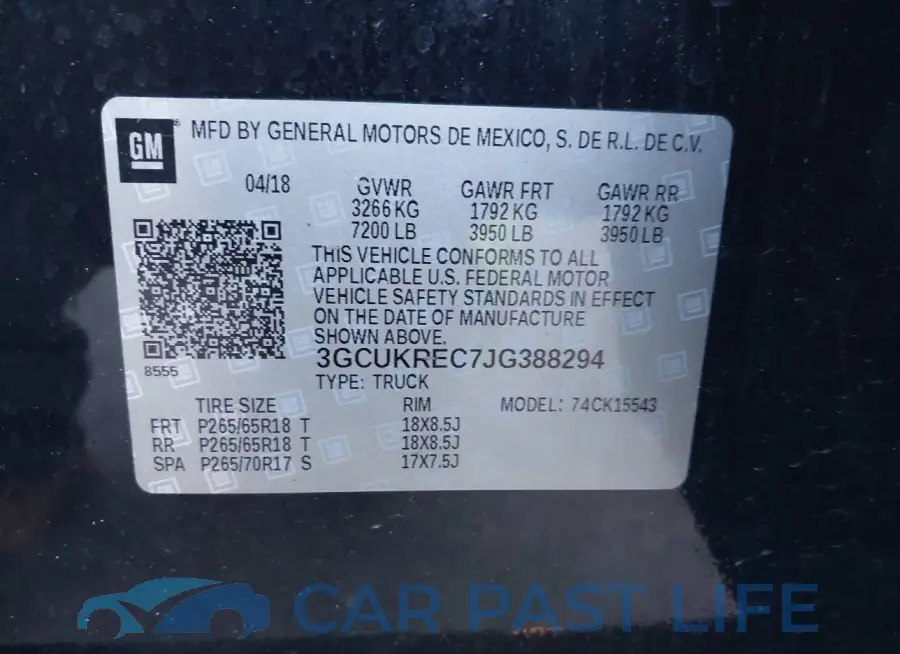 3GCUKREC7JG388294# 9