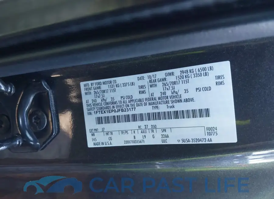 1FTEX1EP0JFB23177# 9