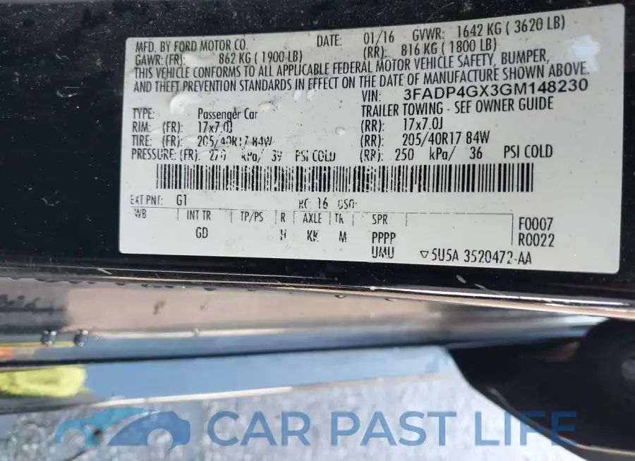 3FADP4GX3GM148230# 9