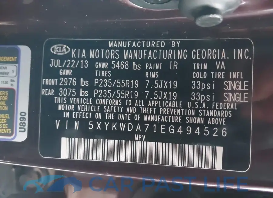 5XYKWDA71EG494526# 9