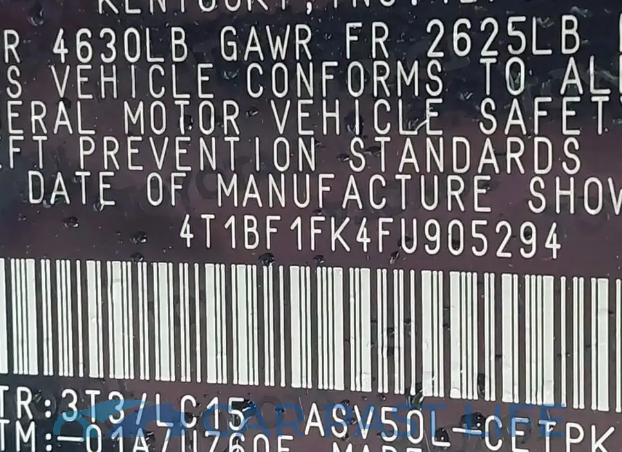4T1BF1FK4FU905294# 9